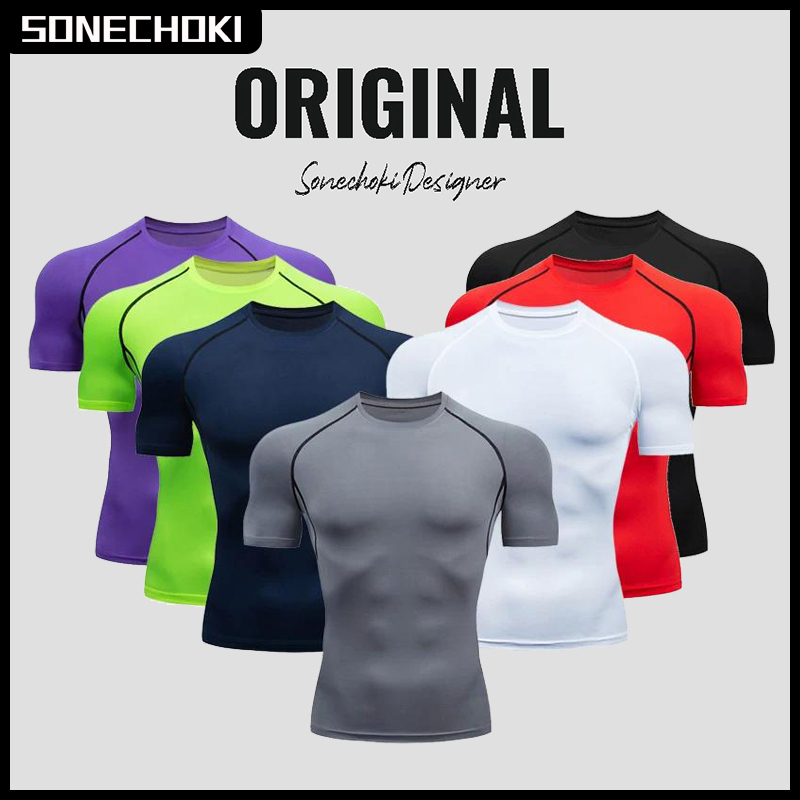 Running Gear For Men - Compression Running Top Men Short Sleeve