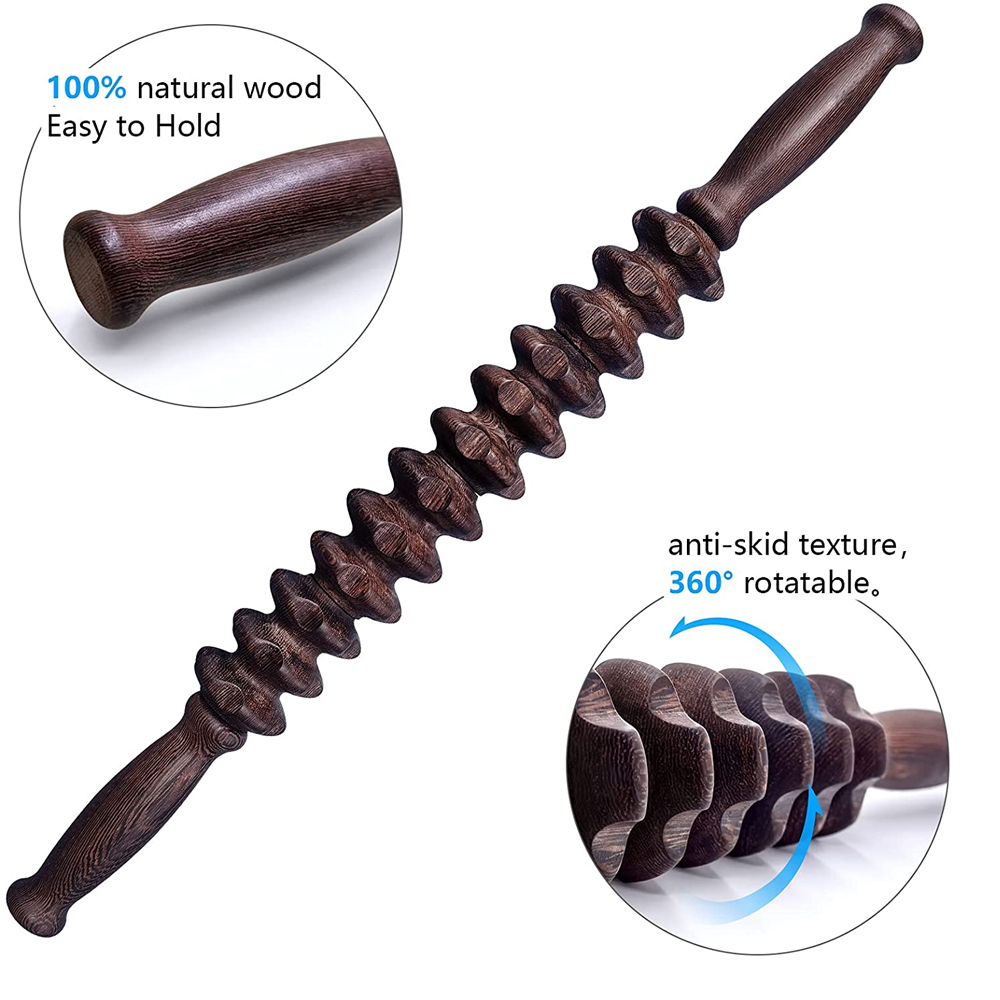 Manual Massager Wooden Handhel - مراجعة Muscle Roller Stick وسعره