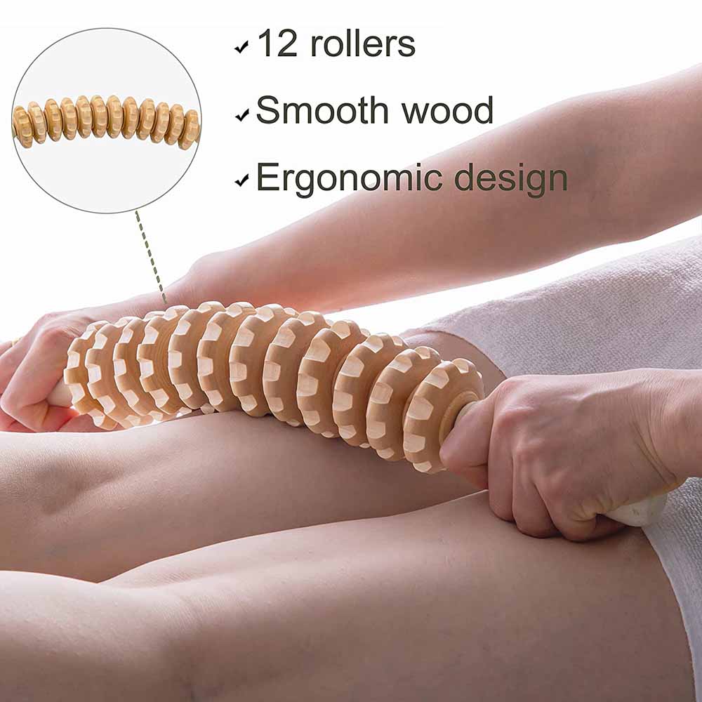 Curved Wood Massage Roller Sti - مراجعة Muscle Roller Stick وسعره